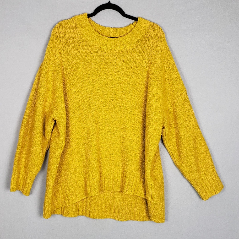 Old Navy XXL Oversized Pullover Sweater Gold Boucle Fuzzy Cozycore Comfy Knit